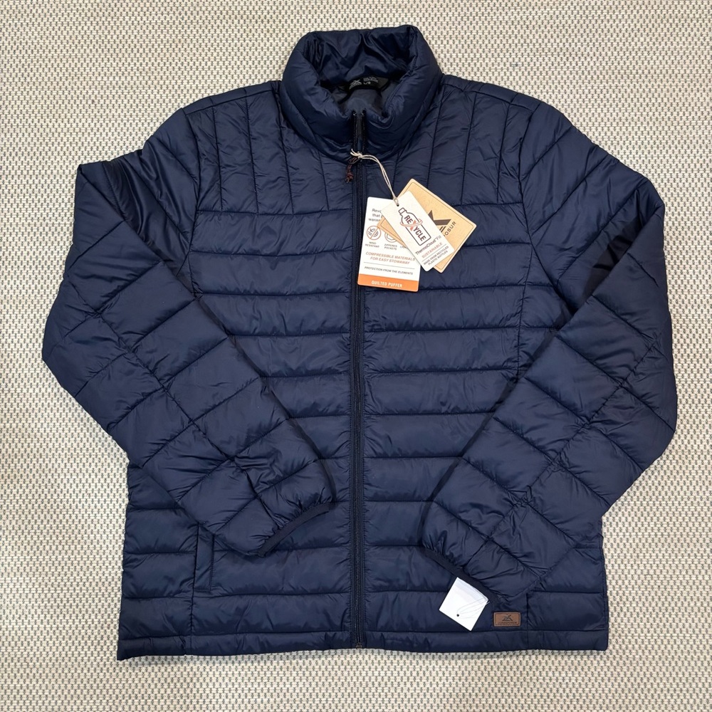 NEW ZeroXposur Men’s Quilted Puffer Jacket Size L Navy MSRP $80